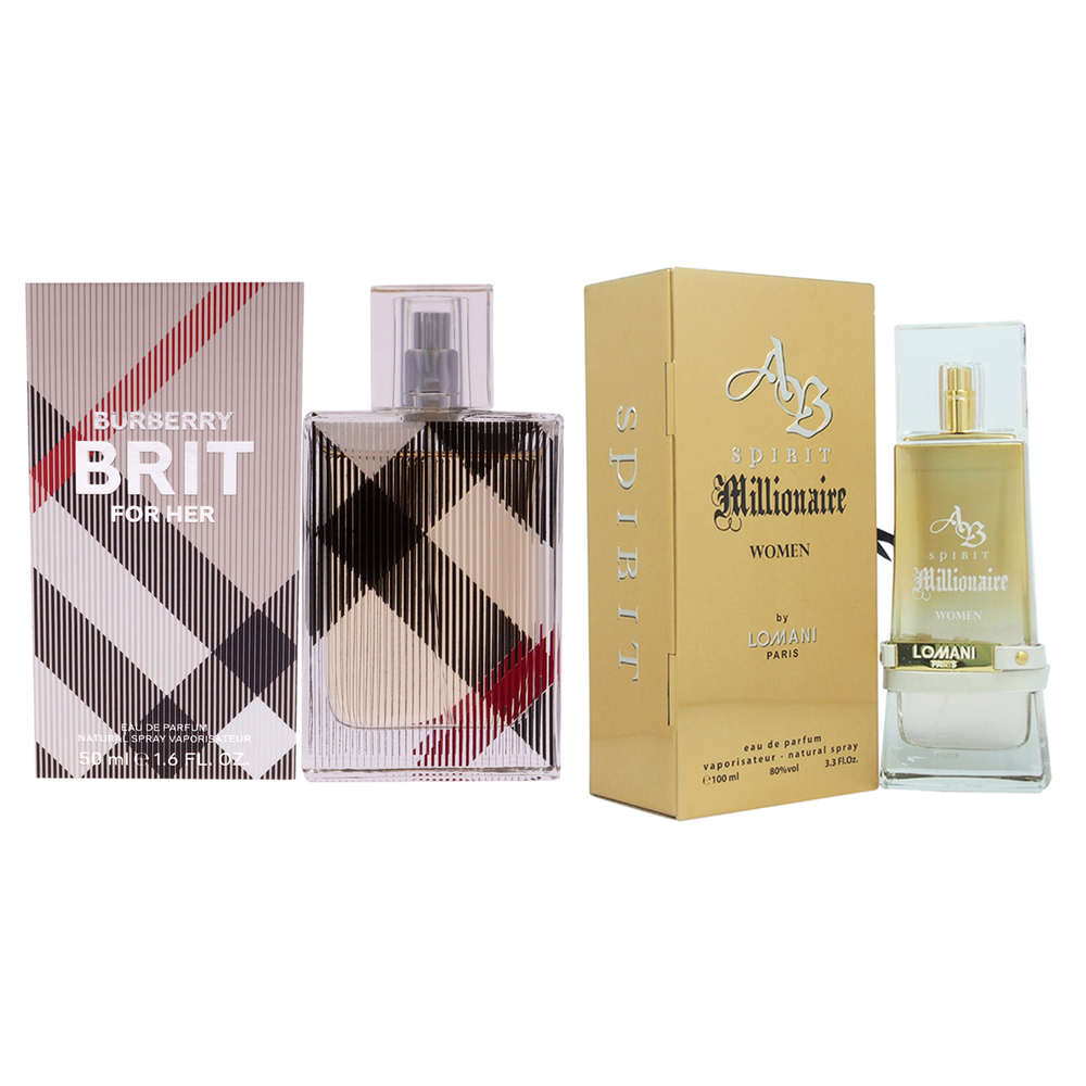 AB Spirit Millionaire and Burberryby Various Designers 2 Pc 3.3oz EDP, 1.6oz EDP